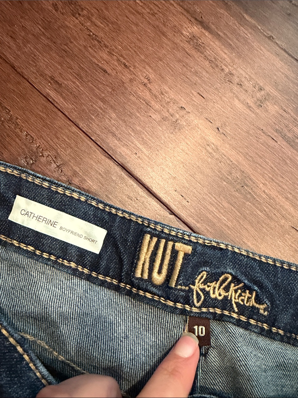 Kut from the Kloth Dark Blue Distressed Denim Shorts - Picture 2 of 6